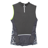 KALENJI Paint Splatter Cycling Mens Jersey Grey 1/2 Zip M