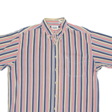 BASIC EDITIONS Mens Shirt Brown Striped L