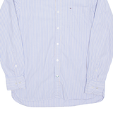 TOMMY HILFIGER Custom Fit Mens Shirt Blue Striped Long Sleeve M