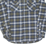 JACHS Mens Flannel Shirt Green Check Long Sleeve M
