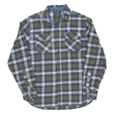 JACHS Mens Flannel Shirt Green Check Long Sleeve M