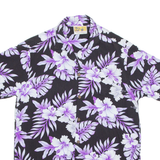 WINNIE FASHION Mens Hawaiian Shirt Purple Floral S
