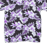 WINNIE FASHION Mens Hawaiian Shirt Purple Floral S
