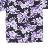 WINNIE FASHION Mens Hawaiian Shirt Purple Floral S