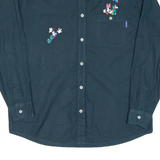 MICKEY UNLIMITED Mens Plain Shirt Green Long Sleeve M