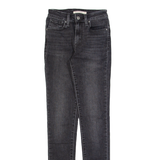 LEVI'S 721 High Rise Womens Jeans Black Slim Skinny Stone Wash W24 L30