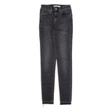 LEVI'S 721 High Rise Womens Jeans Black Slim Skinny Stone Wash W24 L30