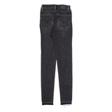 LEVI'S 721 High Rise Womens Jeans Black Slim Skinny Stone Wash W24 L30
