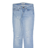 LEVI'S 711 Distressed Womens Jeans Blue Slim Skinny Stone Wash W27 L32