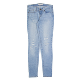 LEVI'S 711 Distressed Womens Jeans Blue Slim Skinny Stone Wash W27 L32