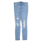 HOLLISTER Distressed Womens Jeans Blue Slim Skinny Stone Wash W28 L28