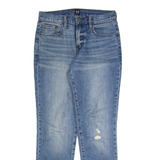 GAP Distressed Womens Jeans Blue Slim Tapered Stone Wash W28 L29