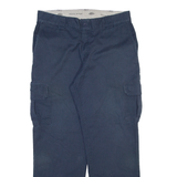 DICKIES Cargo Mens Trousers Blue Relaxed Straight W36 L32