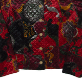 Quilted Womens Blazer Jacket Black Velvet 90s Crazy Pattern S