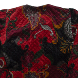 Quilted Womens Blazer Jacket Black Velvet 90s Crazy Pattern S