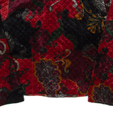 Quilted Womens Blazer Jacket Black Velvet 90s Crazy Pattern S