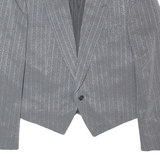 MAZZON Womens Blazer Jacket Silver Wool 90s M