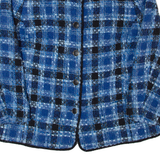 Womens Blazer Jacket Blue Wool 90s Check UK 16