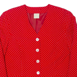 Womens Blazer Jacket Red 90s Polka Dot M
