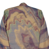 Womens Blazer Jacket Blue 90s Crazy Pattern M