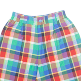 Womens Casual Shorts Green Check XS W26