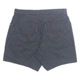 WORLD OF MAN'S FASHION Womens Casual Shorts Black Pinstripe UK 22 W34