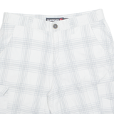 QUIKSILVER Mens Cargo Shorts White Check M W30