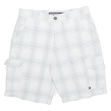 QUIKSILVER Mens Cargo Shorts White Check M W30