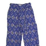 FAT FACE Belted Womens Trousers Blue Relaxed Straight W26 L23