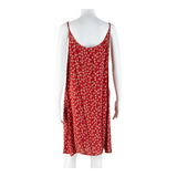 ENERGY Womens Shift Dress Red Viscose Floral Sleeveless Knee Length XL