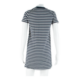 KANGOL Womens T-Shirt Dress Blue Striped Short Sleeve Short S