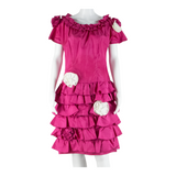 JEWELS Womens Pencil Dress Pink Short Sleeve Knee Length L