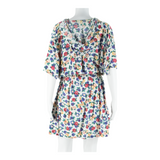 ROSE WOOD Hooded Womens Day Dress White Floral Short Sleeve Knee Length M