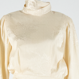 FASHION NOVA Womens Day Dress Beige Floral Long Sleeve Midi M