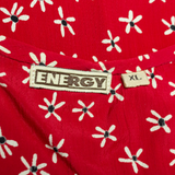 ENERGY Womens Shift Dress Red Viscose Floral Sleeveless Knee Length XL