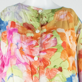 Womens Shift Dress Orange Viscose Floral Short Sleeve Knee Length XL