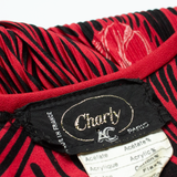 Womens Day Dress Red Floral Short Sleeve Knee Length M