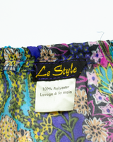 Sheer Womens Day Dress Purple Floral Long Sleeve Long S