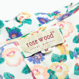 ROSE WOOD Hooded Womens Day Dress White Floral Short Sleeve Knee Length M