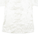 Womens Printed Blouse White Silk Floral S