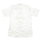 Womens Printed Blouse White Silk Floral S