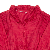 Womens Blouse Red V-Neck Long Sleeve L