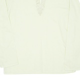 Womens Top Green V-Neck Long Sleeve M