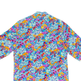 Womens Printed Blouse Blue V-Neck Long Sleeve Floral L