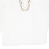 Womens Top Beige V-Neck Long Sleeve M