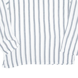 Womens Printed Top Grey V-Neck Long Sleeve Striped 2XL