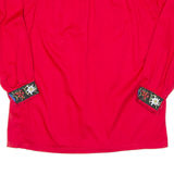 Womens Printed Top Red V-Neck Long Sleeve XL