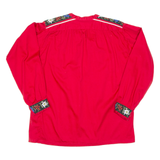 Womens Printed Top Red V-Neck Long Sleeve XL