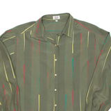 Womens Printed Blouse Green Long Sleeve Striped M