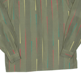 Womens Printed Blouse Green Long Sleeve Striped M